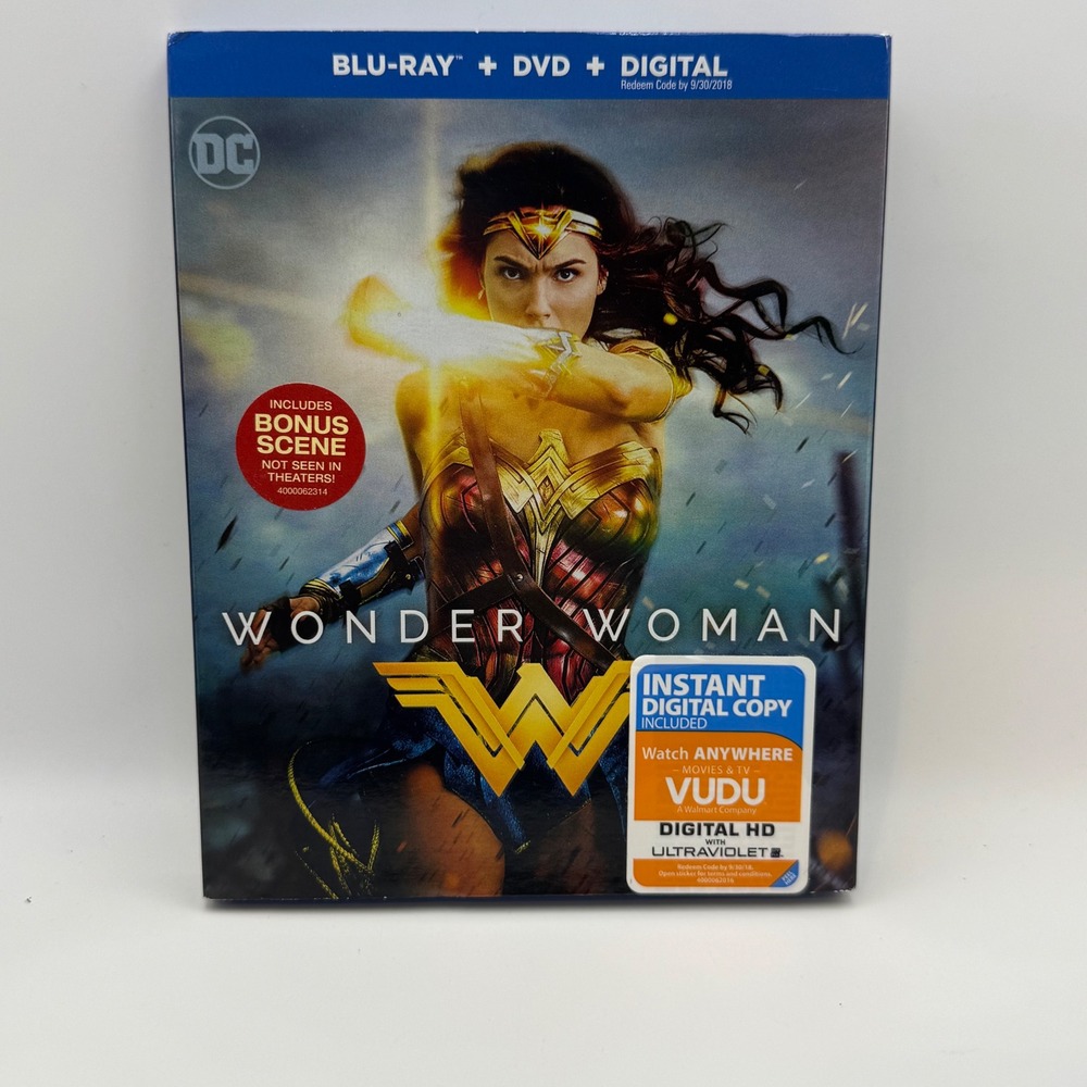 Wonder Woman Blu-ray DVD DC Comics Movie 2017 Gal Gadot with Slipcover